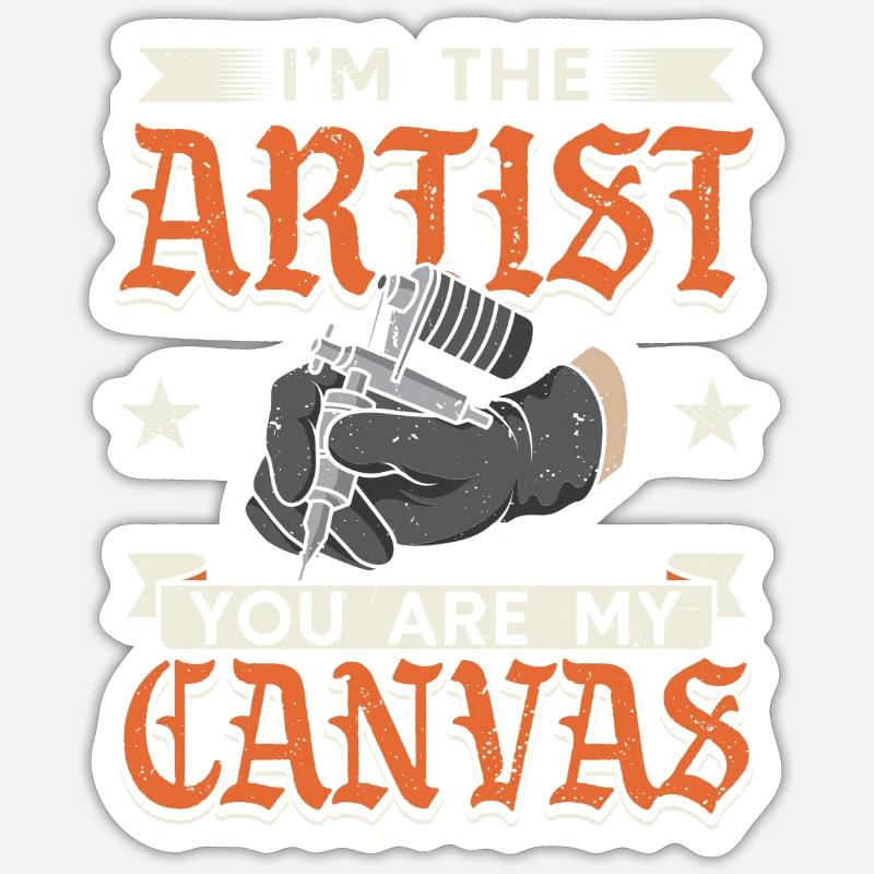Tätowierer - Sticker Größe S (10 x 10 cm) - Mattweiß