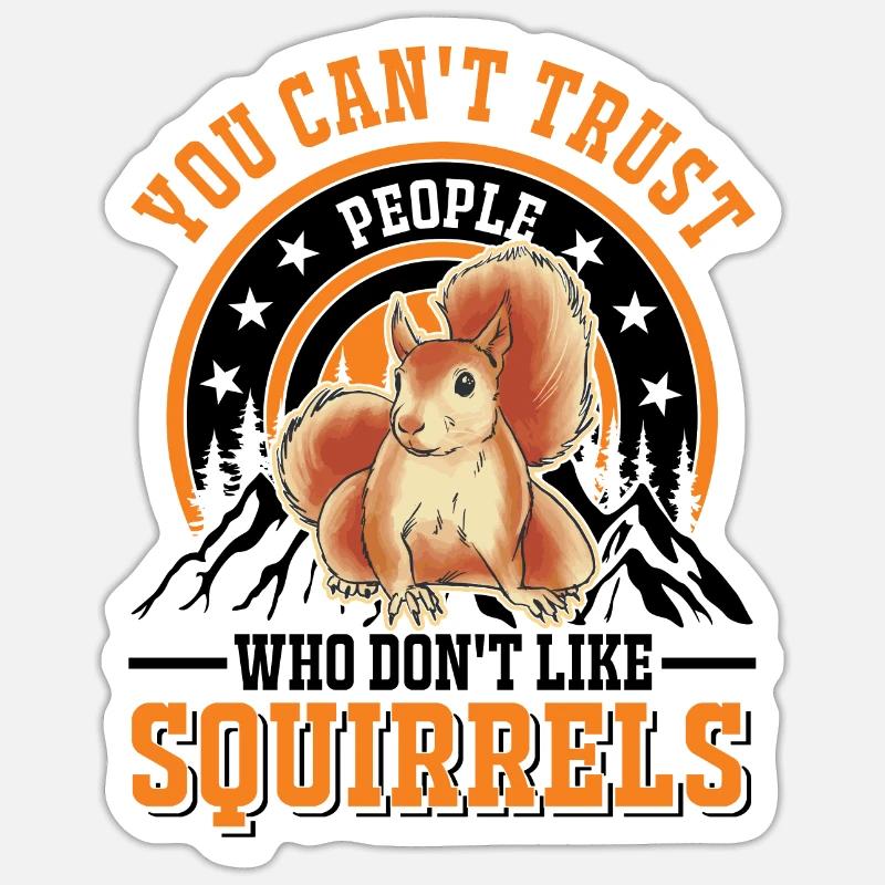 Squirrel Gift Grey Squirrel - Sticker size S (10 x 10 cm) - white matte