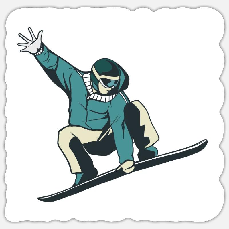 Snowboard - Sticker taille S (10 x 10 cm) - blanc mat