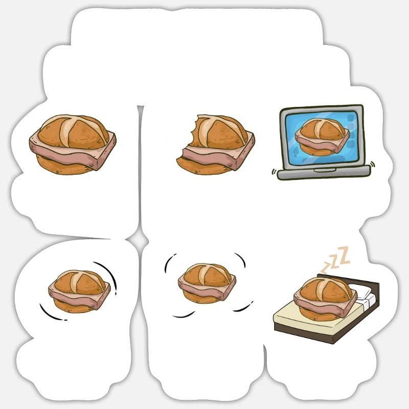 Leberkäse in der Freizeit - Sticker Größe S (10 x 10 cm) - Mattweiß