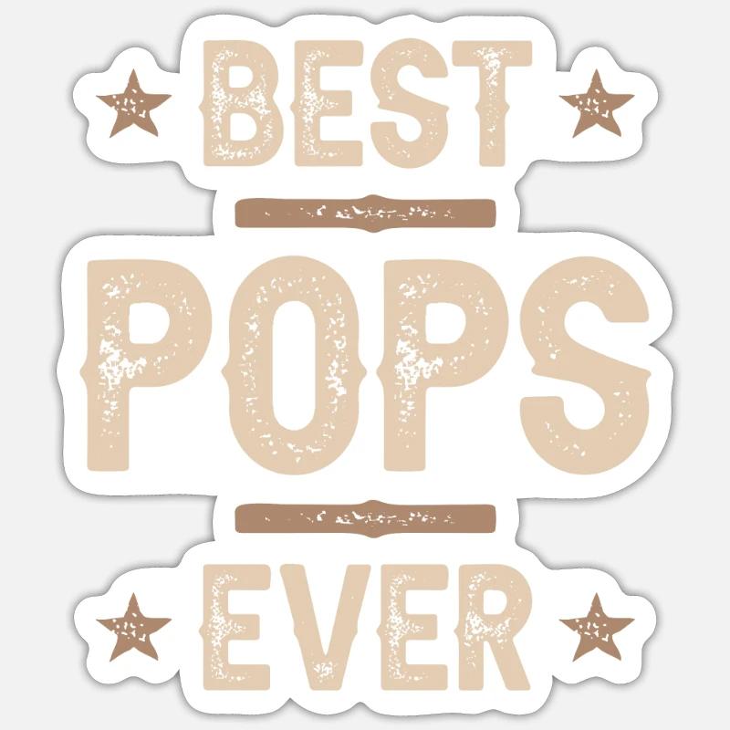 Beste Pops aller Zeiten - Sticker Größe S (10 x 10 cm) - Mattweiß