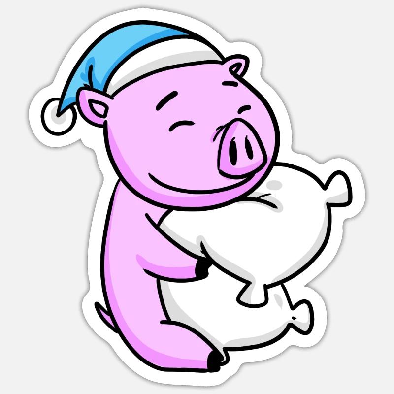Cochon - Sticker taille S (10 x 10 cm) - blanc mat