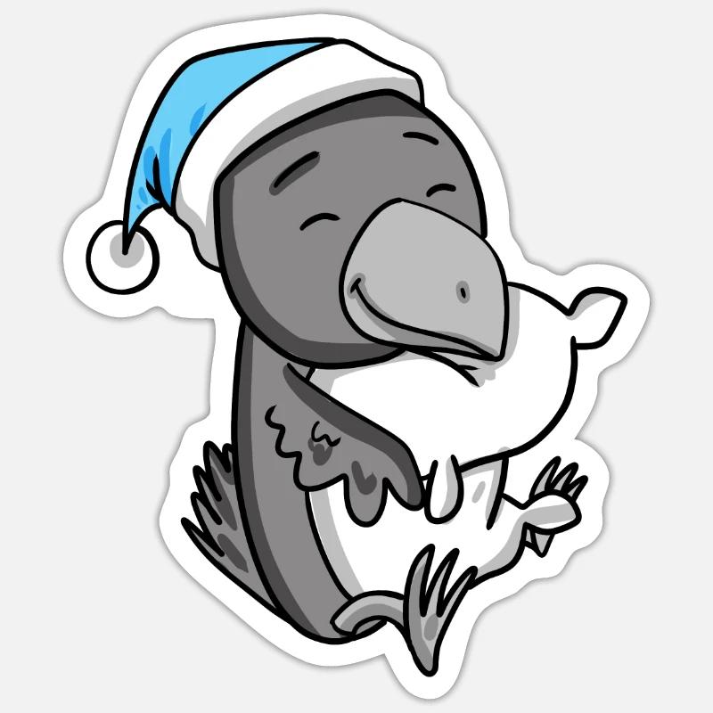 Bébé corbeau - Sticker taille S (10 x 10 cm) - blanc mat