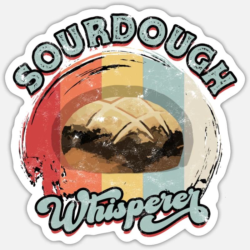 Sourdough Whisperer - breadmaking - Sticker size S (10 x 10 cm) - white matte
