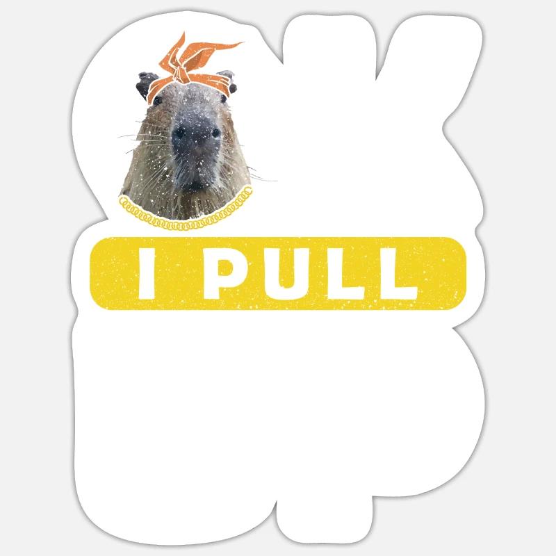 OK I PULL UP capybara Sticker size S (10 x 10 cm)