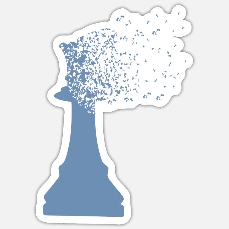 Chess queen king dispersion - Sticker Größe S (10 x 10 cm) - Mattweiß