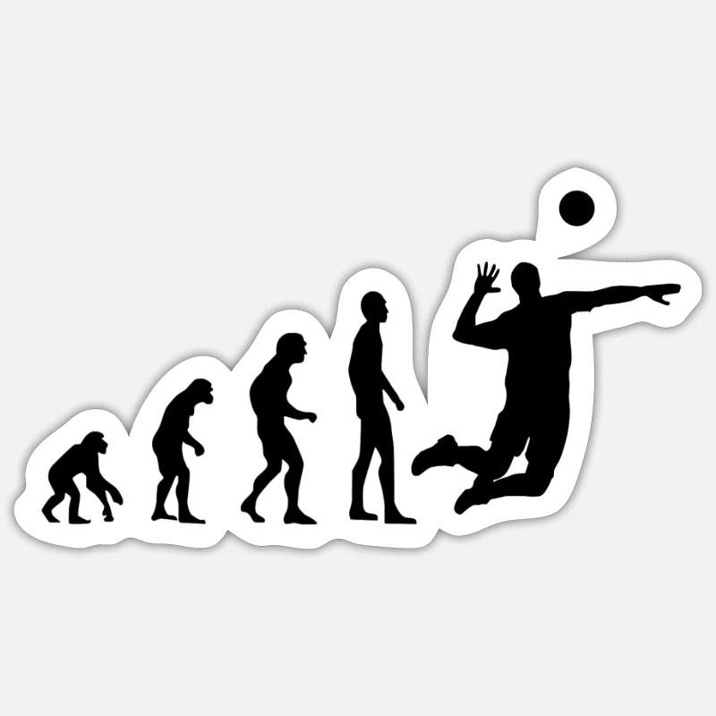 Volleyball Evolution - Sticker size S (10 x 10 cm) - white matte