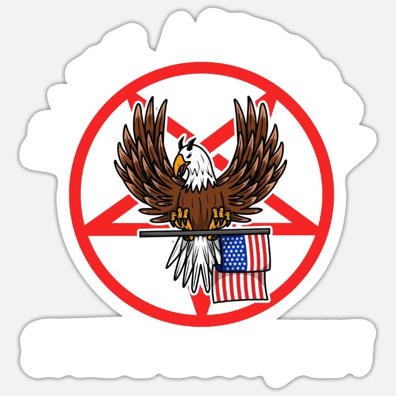 Make America Satanic Again - Sticker Größe S (10 x 10 cm) - Mattweiß