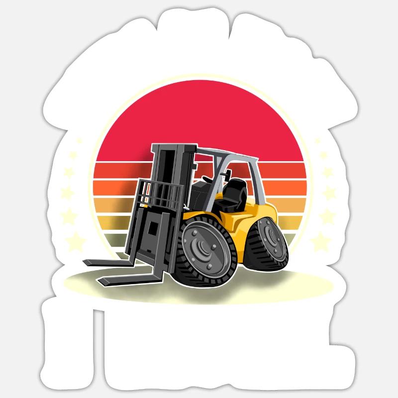 Staplerfahrer Gabelstapler Lagerist - Sticker Größe S (10 x 10 cm) - Mattweiß