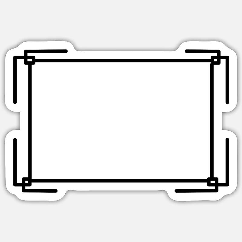 Cadre rectangulaire en texte de base noir - Sticker taille S (10 x 10 cm) - blanc mat