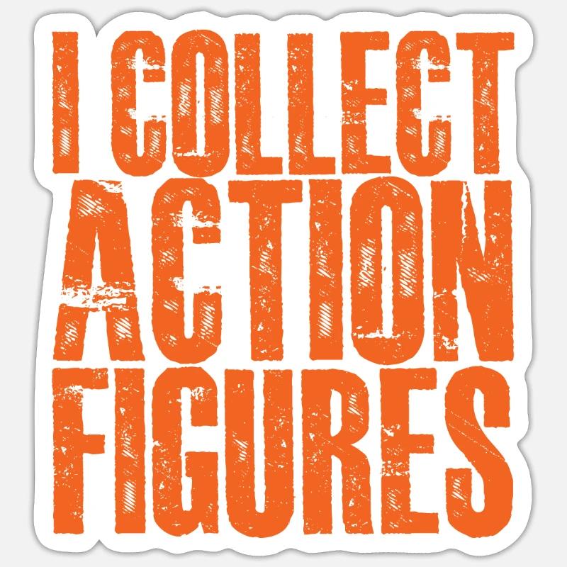 I Collect Action Figures 2 - Sticker Größe S (10 x 10 cm) - Mattweiß