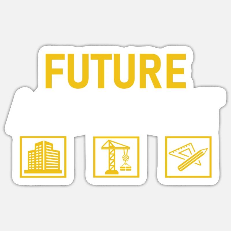 Future Architect Builder Drawing Houses Sticker size S (10 x 10 cm)
