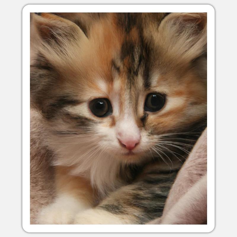 Chat - Sticker taille S (10 x 10 cm) - blanc mat