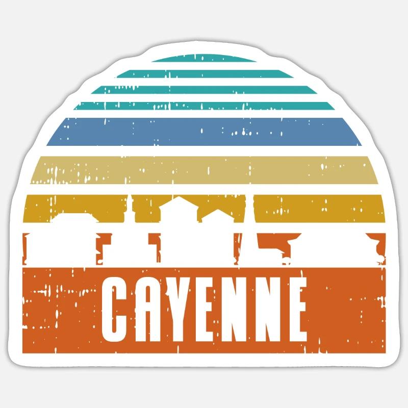 Horizon de Cayenne - Sticker taille S (10 x 10 cm) - blanc mat