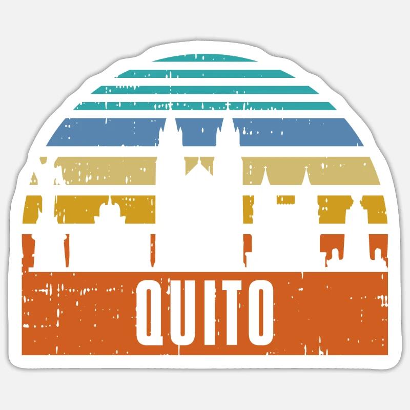 Quito Ecuador Skyline Geschenk - Sticker Größe S (10 x 10 cm) - Mattweiß