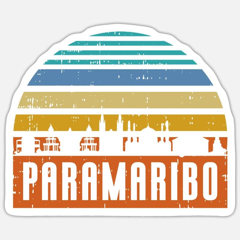 Paramaribo Skyline - Sticker size S (10 x 10 cm) - white matte