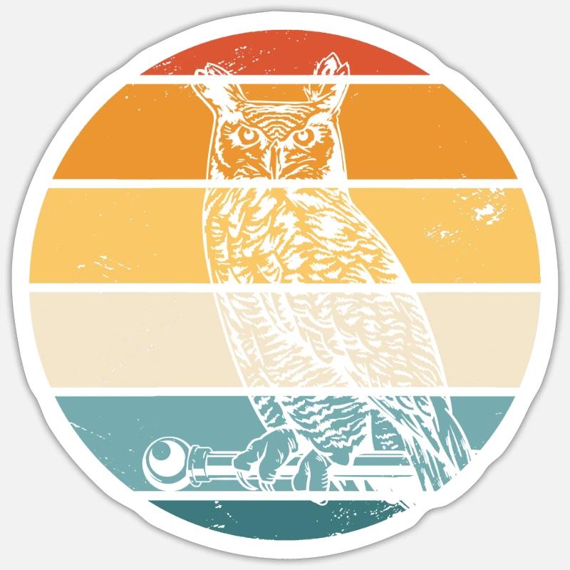 Eule Vogel Tier Eulen - Sticker Größe S (10 x 10 cm) - Mattweiß