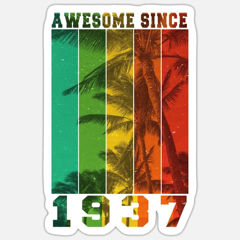 Awesome Since 1937 - Sticker size S (10 x 10 cm) - white matte