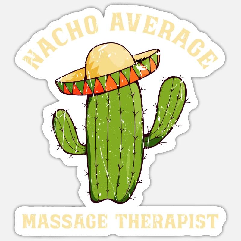 Nacho Durchschnittlicher Massagetherapeut - nacho - Sticker Größe S (10 x 10 cm) - Mattweiß