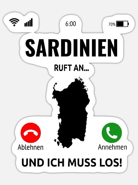 Sardinien Urlaub Sardegna Italien Geschenk Idee - Sticker Größe S (10 x 10 cm) - Mattweiß
