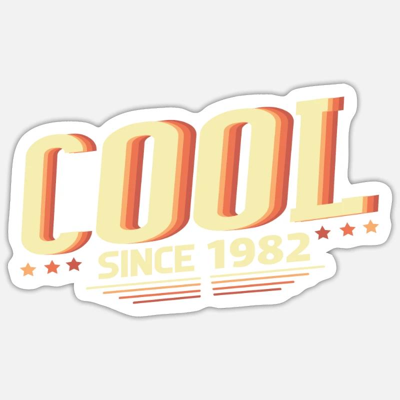 Cool since 1982 - Sticker size S (10 x 10 cm) - white matte