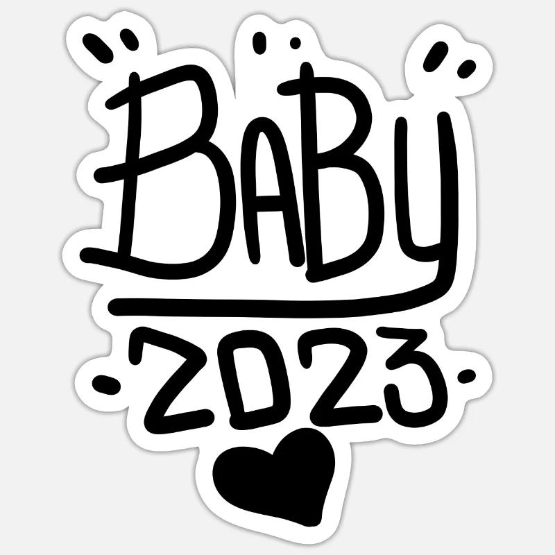 Bébé 2023 - Sticker taille S (10 x 10 cm) - blanc mat