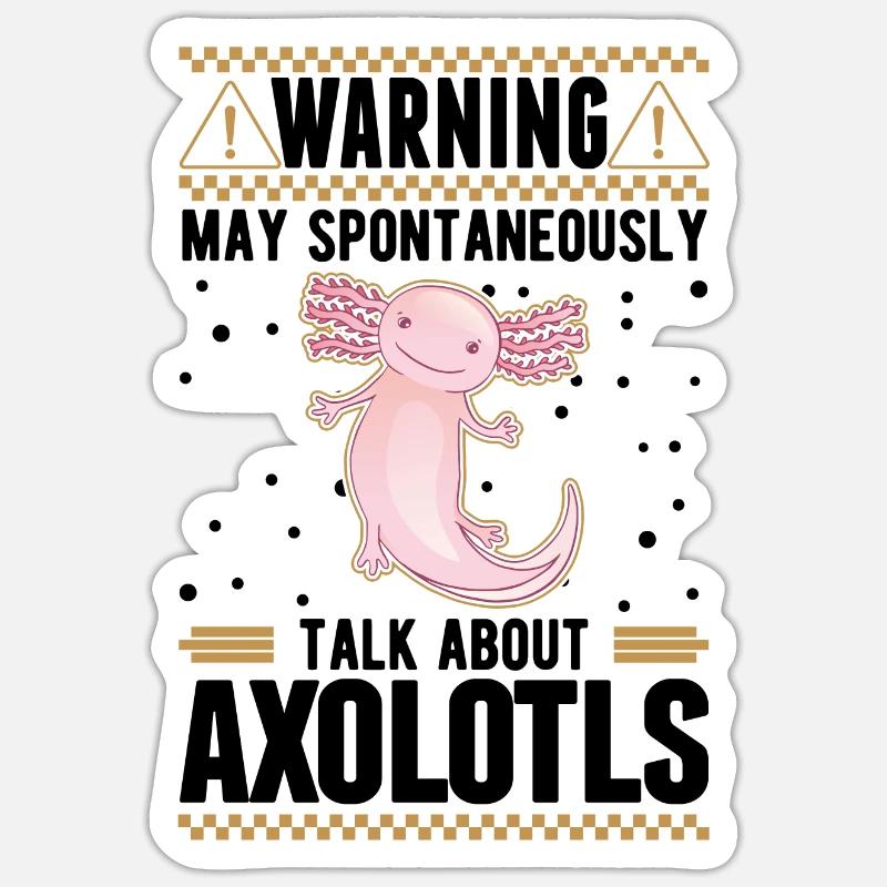 Axolotl Gift Tail Lurch - Sticker size S (10 x 10 cm) - white matte