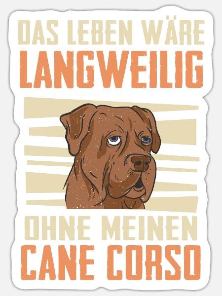 Cane Corso Italiano Hund - Sticker Größe S (10 x 10 cm) - Mattweiß