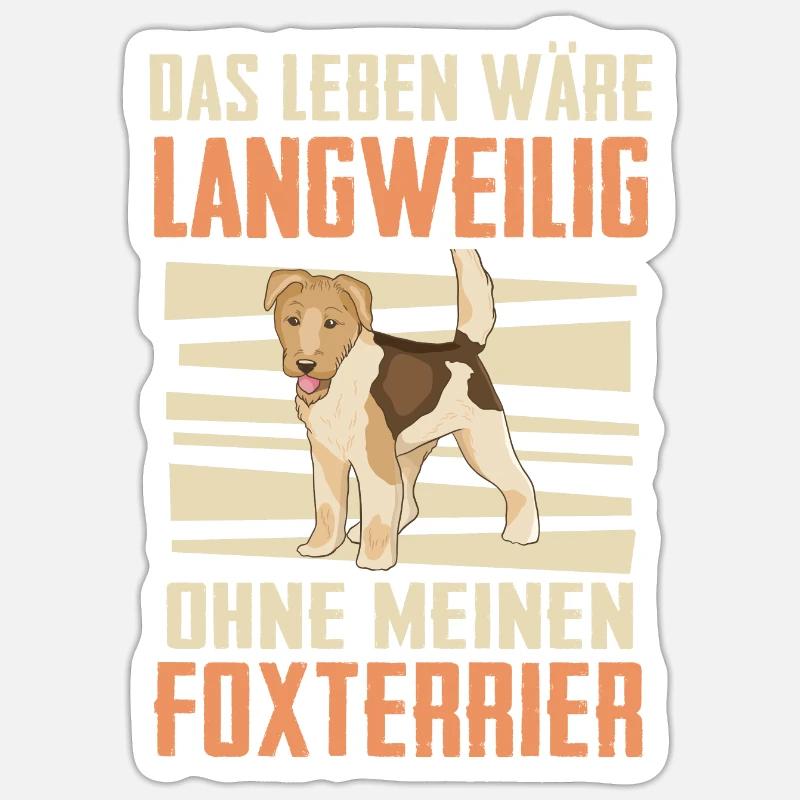 Foxterrier Drahthaar Hund - Sticker Größe S (10 x 10 cm) - Mattweiß