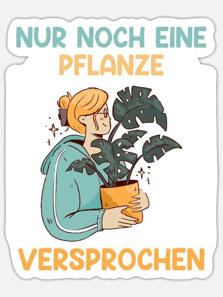 Nur noch eine Pflanze Garten Gärtner - Sticker Größe S (10 x 10 cm) - Mattweiß
