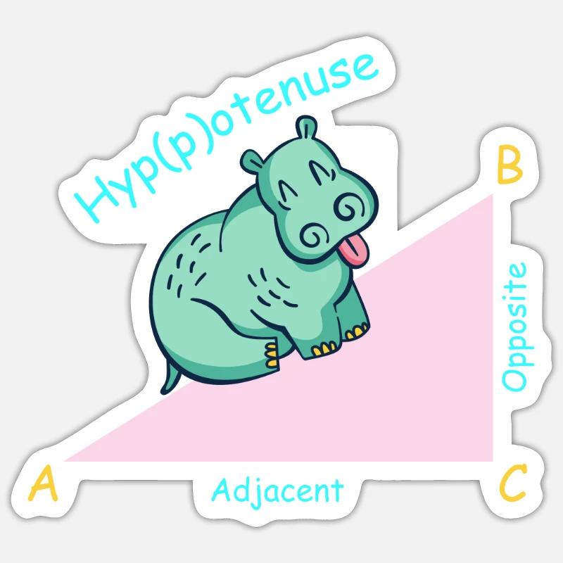 Professeur de mathématiques mathématicien Hippotenuse - Sticker taille S (10 x 10 cm) - blanc mat