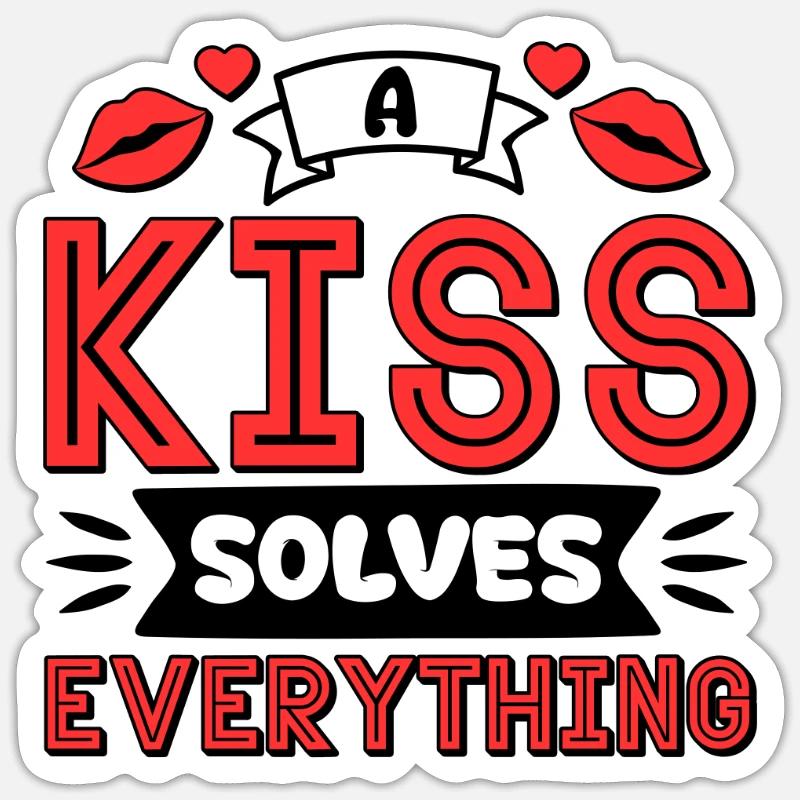 Problème Kissing Solution Relation Partenaire Baiser Sticker taille S (10 x 10 cm)