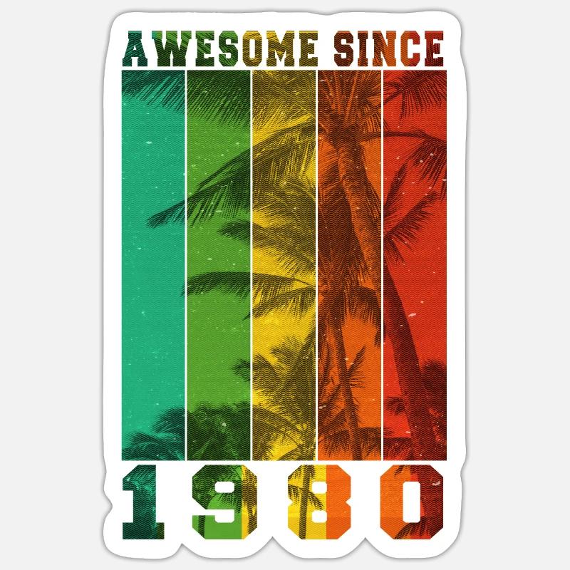 Awesome Since 1980 - Sticker size S (10 x 10 cm) - white matte