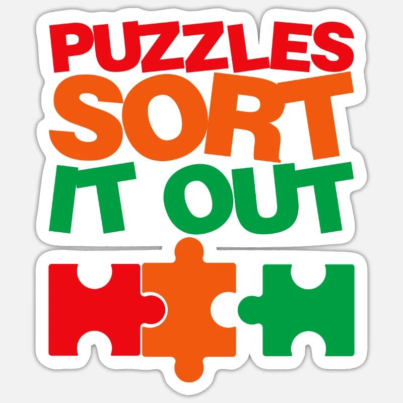Puzzlers Sort It Out 3 - Sticker Größe S (10 x 10 cm) - Mattweiß