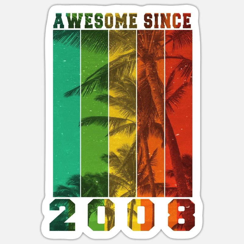 Awesome Since 2008 - Sticker size S (10 x 10 cm) - white matte