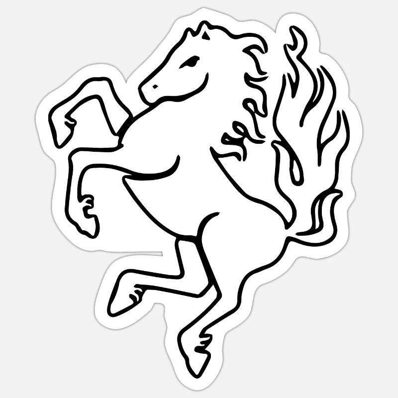 Het Ros van Twente Wit - Sticker maat S (10 x 10 cm) - mat wit