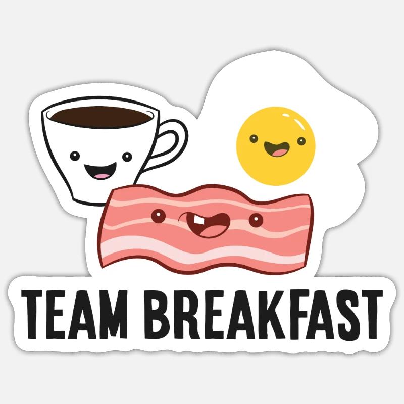 Bacon Eggs Coffee Team Breakfast Sticker size S (10 x 10 cm)