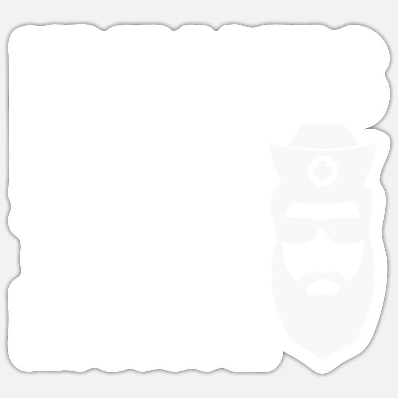 Murse Drôle d’infirmière il - Sticker taille S (10 x 10 cm) - blanc mat