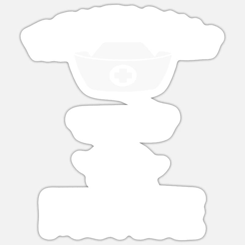 Murse Drôle d’infirmière il - Sticker taille S (10 x 10 cm) - blanc mat