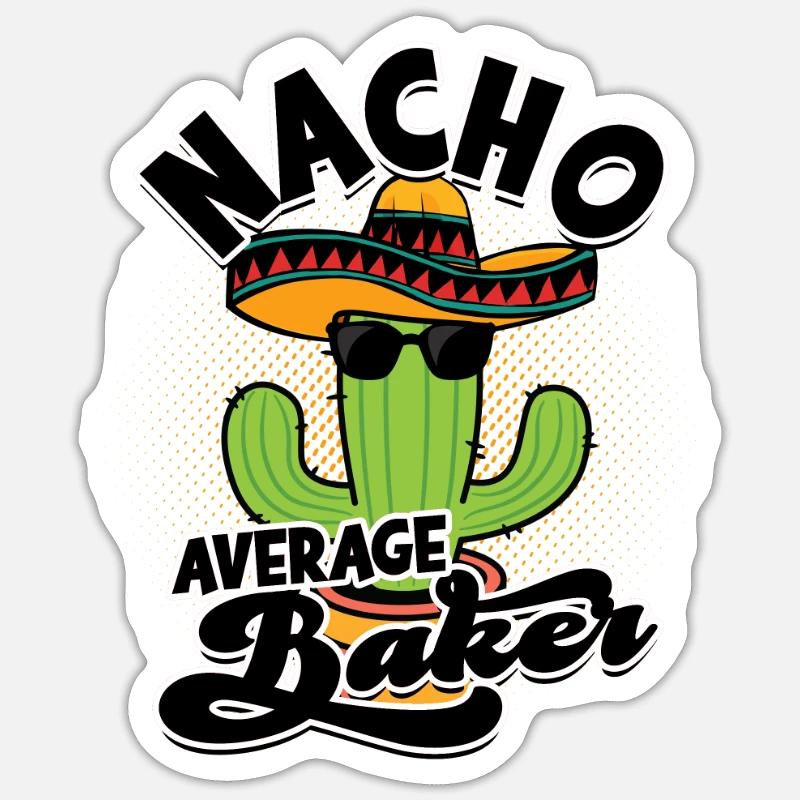 Nacho Average Baker - Texas - Sticker Größe S (10 x 10 cm) - Mattweiß