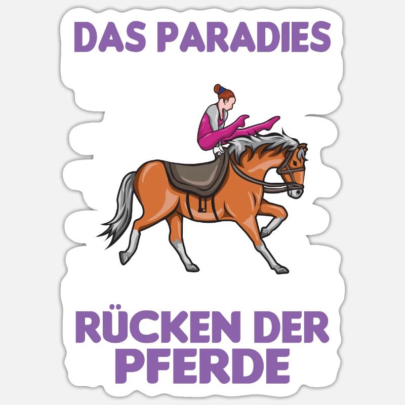 Voltigieren Volti Voltigier Pferde Pferdemädchen - Sticker Größe S (10 x 10 cm) - Mattweiß