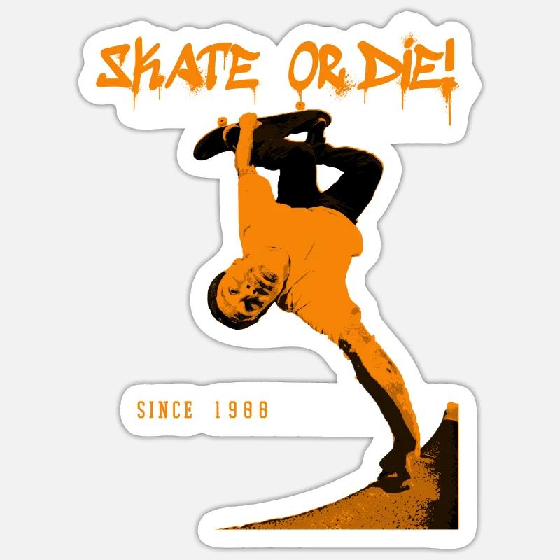 Schlittschuhlaufen oder sterben - Sticker Größe S (10 x 10 cm) - Mattweiß