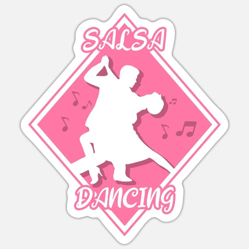 Salsa Dancing Hobby Dance Dancer - Sticker size S (10 x 10 cm) - white matte