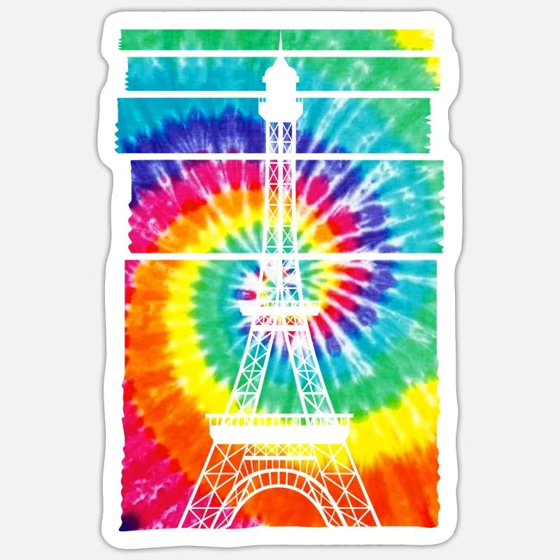 Paris Souvenir Tour Eiffel - Sticker taille S (10 x 10 cm) - blanc mat