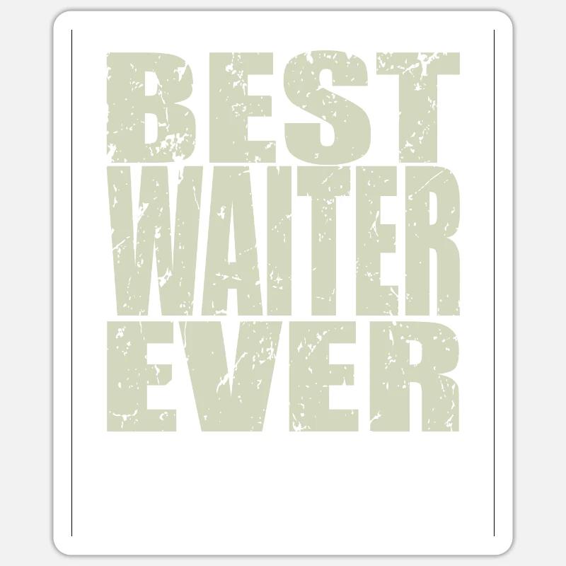 Best Kellner ever Kellner Geschenk - Sticker Größe S (10 x 10 cm) - Mattweiß