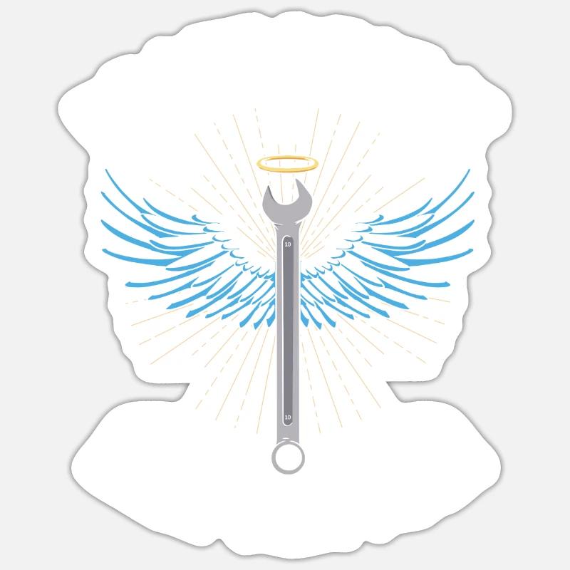 Automechaniker - Sticker Größe S (10 x 10 cm) - Mattweiß