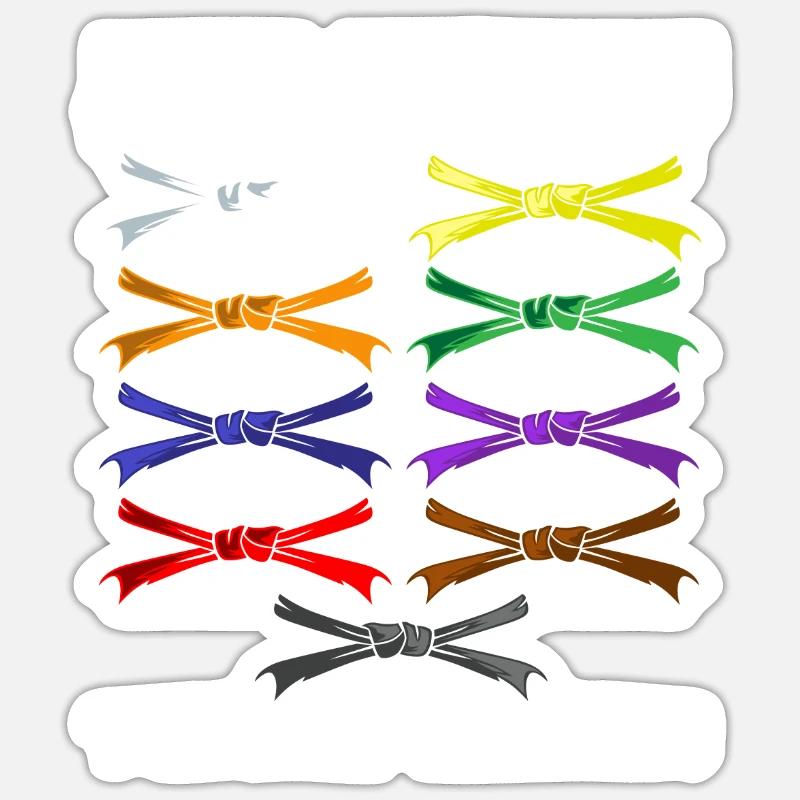 Karate Schwarzer Gürtel Geschenk Sticker Größe S (10 x 10 cm)