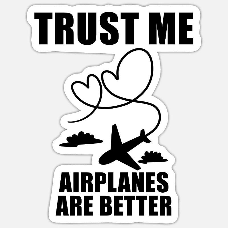 Airplane Airplane Pilot Gift - Sticker size S (10 x 10 cm) - white matte