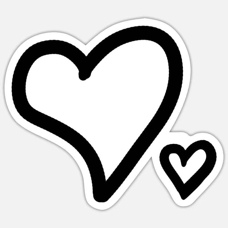 Cœurs - Sticker taille S (10 x 10 cm) - blanc mat