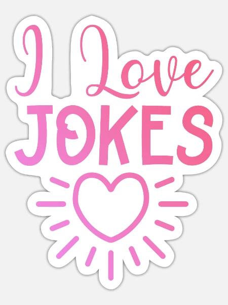 Ich liebe Witze - Sticker Größe S (10 x 10 cm) - Mattweiß